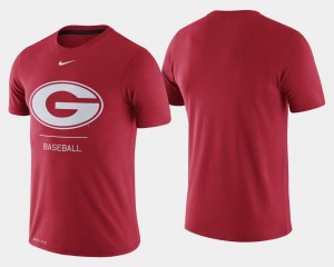 For Men's UGA Bulldogs T-Shirt Dugout Performance College Baseball Red