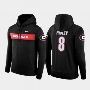 For Men's Black #8 Nike Football Performance Sideline Seismic Riley Ridley UGA Bulldogs Hoodie