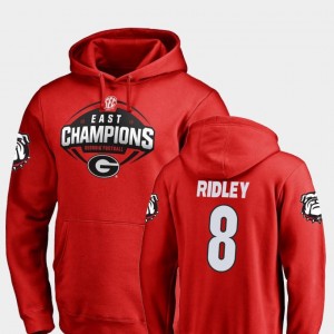 2018 SEC East Division Champions Fanatics Branded Football Red Riley Ridley University of Georgia Hoodie For Men's #8