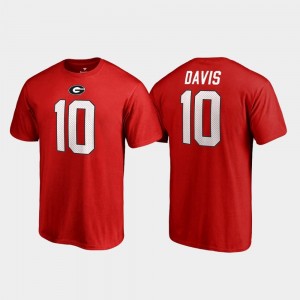 Thomas Davis Sr. Georgia T-Shirt Name & Number College Legends Red For Men's #10