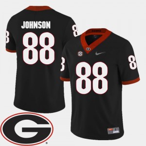 #88 Mens Toby Johnson Georgia Bulldogs Jersey 2018 SEC Patch College Football Black