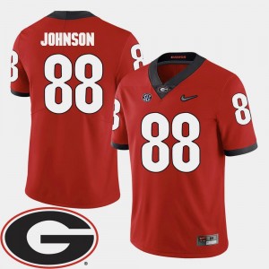 #88 For Men 2018 SEC Patch College Football Red Toby Johnson UGA Jersey