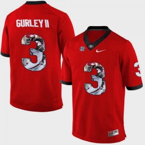 Pictorial Fashion Todd Gurley II University of Georgia Jersey For Men #3 Red