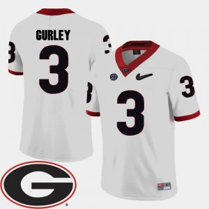 #3 College Football For Men's Todd Gurley University of Georgia Jersey White 2018 SEC Patch