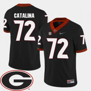 2018 SEC Patch College Football #72 For Men Black Tyler Catalina Georgia Jersey