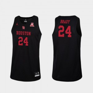 Black #24 Men Breaon Brady Houston Cougars Jersey Jordan Brand College Basketball Replica