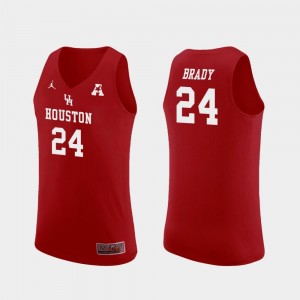 For Men Replica #24 Breaon Brady Houston Cougars Jersey Jordan Brand College Basketball Red