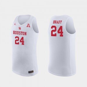 White Replica Jordan Brand College Basketball For Men's #24 Breaon Brady Houston Jersey