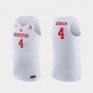 White Replica Justin Gorham Cougars Jersey Jordan Brand College Basketball For Men's #4