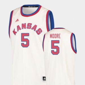 Hardwood Classics Cream Charlie Moore Kansas Jersey #5 College Basketball For Men
