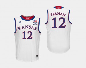 College Basketball White Men's Chris Teahan Kansas Jersey #12