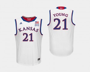 White Clay Young Kansas Jayhawks Jersey #21 College Basketball Men