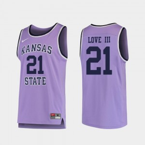 James Love III KSU Jersey Purple College Basketball For Men Replica #21
