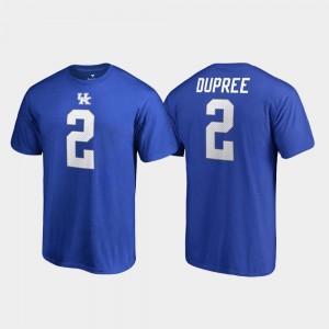 Name & Number Royal Bud Dupree UK T-Shirt #2 College Legends For Men's