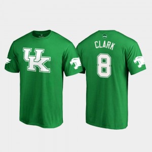 #8 Danny Clark Wildcats T-Shirt Kelly Green White Logo College Football St. Patrick's Day Men's