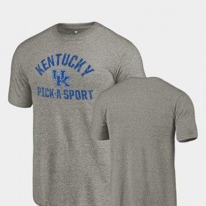 Kentucky T-Shirt Gray Pick-A-Sport For Men's Tri Blend Distressed