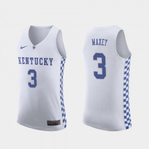 Men Tyrese Maxey Kentucky Jersey College Basketball Replica White #3