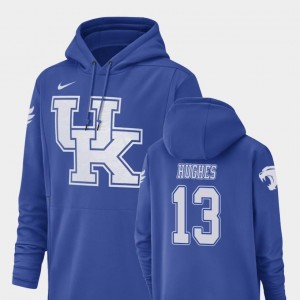 #13 Zy'Aire Hughes University of Kentucky Hoodie Nike Football Performance Royal Champ Drive Men's