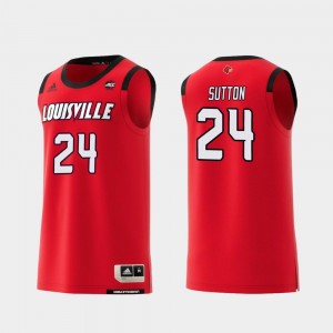 Red Replica College Basketball Men #24 Dwayne Sutton Louisville Cardinals Jersey