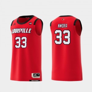 For Men's College Basketball Jordan Nwora Louisville Cardinals Jersey #33 Red Replica