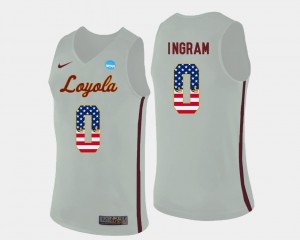 US Flag Fashion Donte Ingram Ramblers Jersey White Men Basketball #0