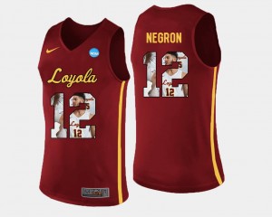 Pictorial Fashion Maroon Basketball #12 Christian Negron Loyola Ramblers Jersey For Men