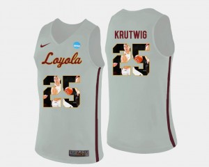 Cameron Krutwig Loyola Jersey White For Men Pictorial Fashion Basketball #25