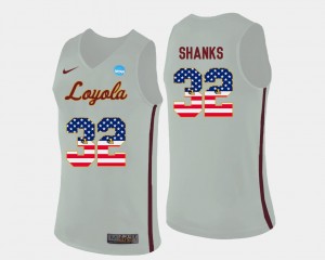 White Carson Shanks Loyola Jersey #32 US Flag Fashion For Men Basketball