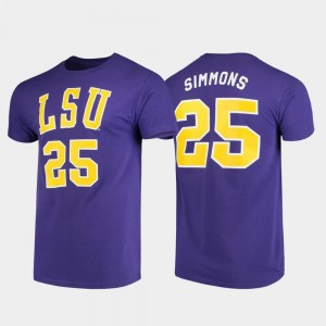 #25 Purple Ben Simmons LSU T-Shirt College Basketball Original Retro Brand College Alumni Basketball Men