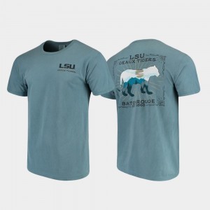 Comfort Colors LSU Tigers T-Shirt State Scenery Men Blue