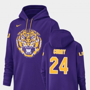 Nike Football Performance Men's #24 Chris Curry Louisiana State Tigers Hoodie Champ Drive Purple