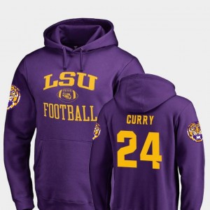 Fanatics Branded College Football Purple #24 Chris Curry LSU Tigers Hoodie For Men's Neutral Zone