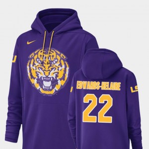 Nike Football Performance Men Clyde Edwards-Helaire LSU Hoodie Champ Drive #22 Purple