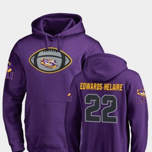 Fanatics Branded Football #22 For Men's Purple Clyde Edwards-Helaire Louisiana State Tigers Hoodie Game Ball