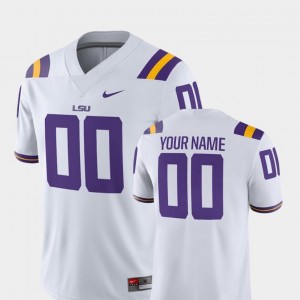 Mens 2018 Game Nike #00 College Football White Louisiana State Tigers Custom Jersey