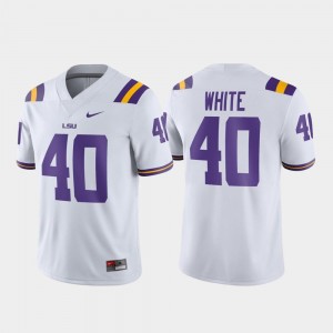 #40 Game White Football Nike Devin White LSU Jersey Mens