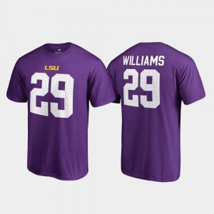 For Men's #29 College Legends Greedy Williams LSU T-Shirt Fanatics Branded Name & Number Purple