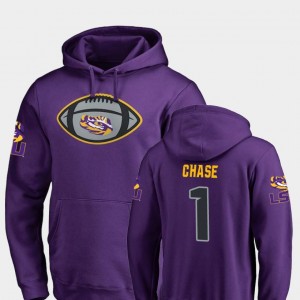 Fanatics Branded Football #1 Purple Game Ball For Men's Ja'Marr Chase Tigers Hoodie