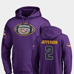 Justin Jefferson LSU Tigers Hoodie Fanatics Branded Football Purple Men's Game Ball #2