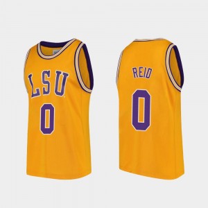 College Basketball For Men's Gold #0 Naz Reid Louisiana State Tigers Jersey Replica