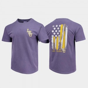 Purple For Men Baseball Flag LSU Tigers T-Shirt Comfort Colors