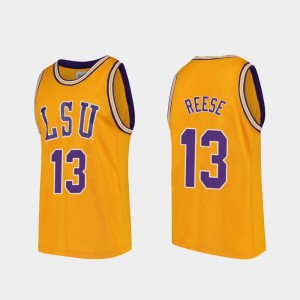 College Basketball Gold #13 Replica For Men Will Reese LSU Jersey