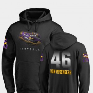 #46 Black Midnight Mascot Mens Fanatics Branded Football Zach Von Rosenberg Louisiana State Tigers Hoodie