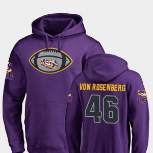 Zach Von Rosenberg LSU Hoodie Fanatics Branded Football Purple #46 Game Ball For Men's
