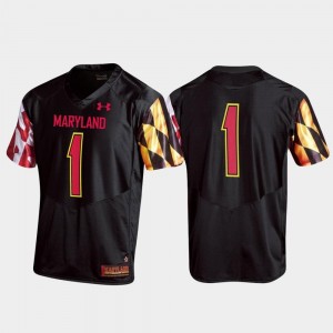 College Football Under Armour Maryland Terrapins Jersey #1 Men Replica Black