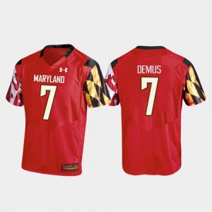 College Football #7 For Men's Dontay Demus Maryland Jersey Red Replica Under Armour