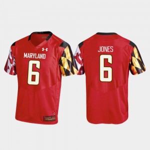 College Football For Men #6 Replica Under Armour Jeshaun Jones Maryland Jersey Red