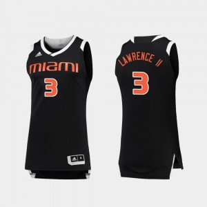 #3 College Basketball Mens Anthony Lawrence II Hurricanes Jersey Black White Chase