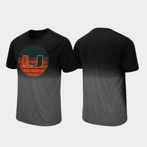 Black Mens Dip Dye University of Miami T-Shirt Fancy Walking
