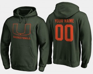 Miami Custom Hoodie For Men Name and Number Basketball #00 Green